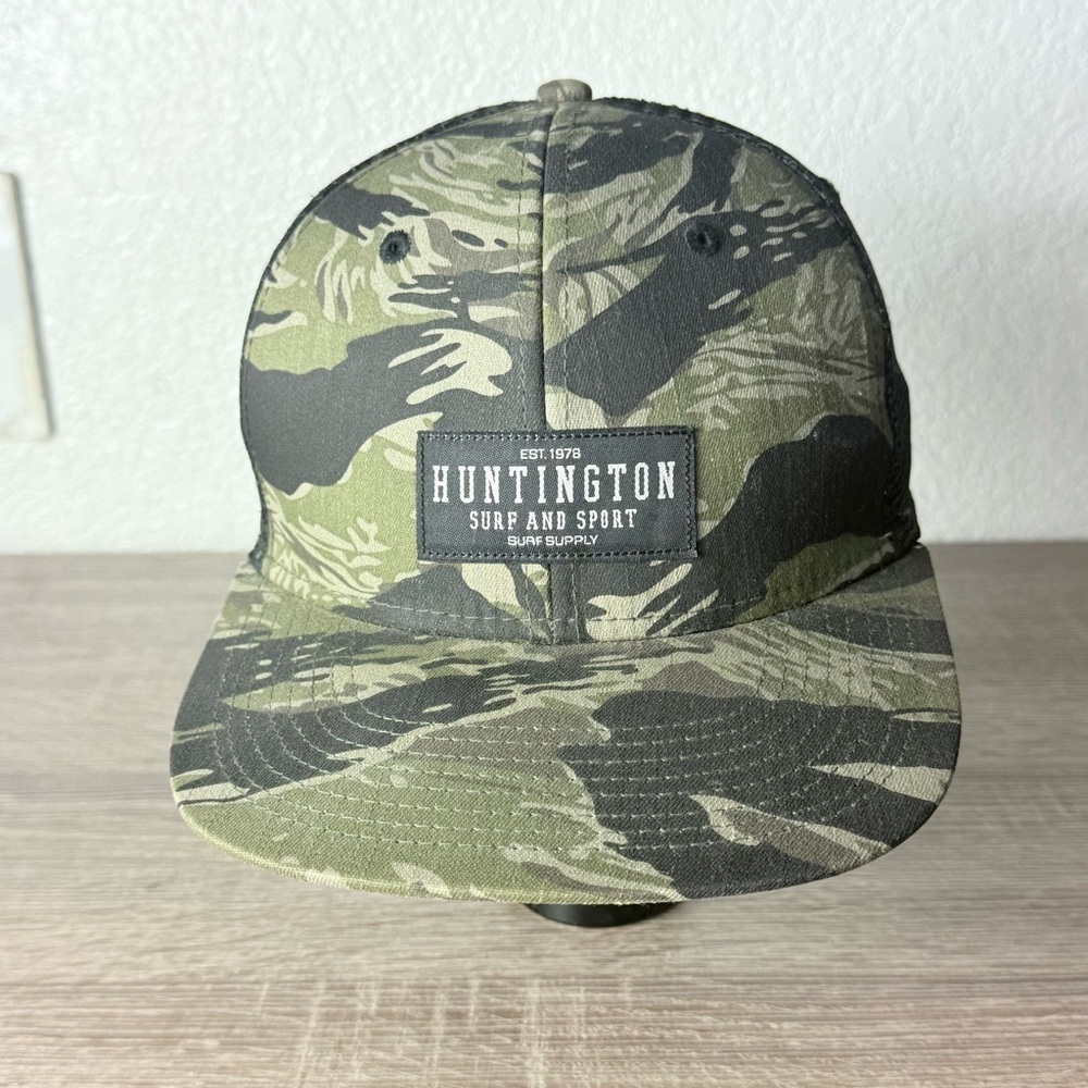 Huntington Surf And Sport Surf Supply Camouflage Camp Hat Cap Mesh Back Casual